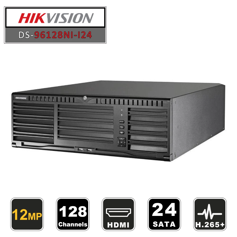 В наличии HIKVISION Professional 128CH CCTV System DS 96128NI I24 Embedded NVR до 12 мегапикселей разрешение 24 SATA