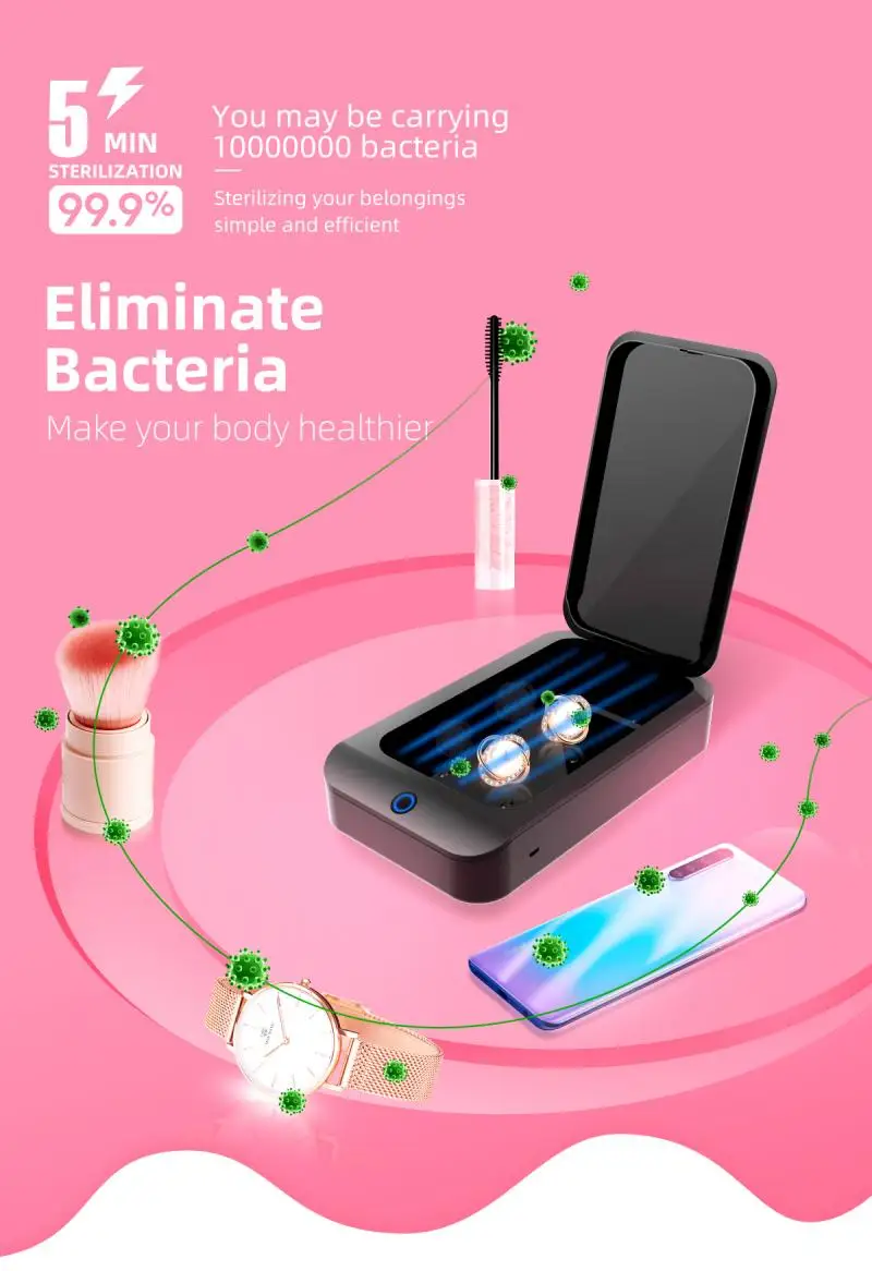 

Rechargeable Ultraviolet UV Sterilizer Light Box Multifunction Disinfection Bactericidal Lamp Ozone Sterilizer Mites Sterilizers