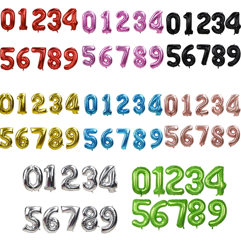 1pc 40inch Colorful Big Foil Number Balloons Air Helium Figures Balloon Birthday Wedding Party Decor Globos Kid Ballons Supplies