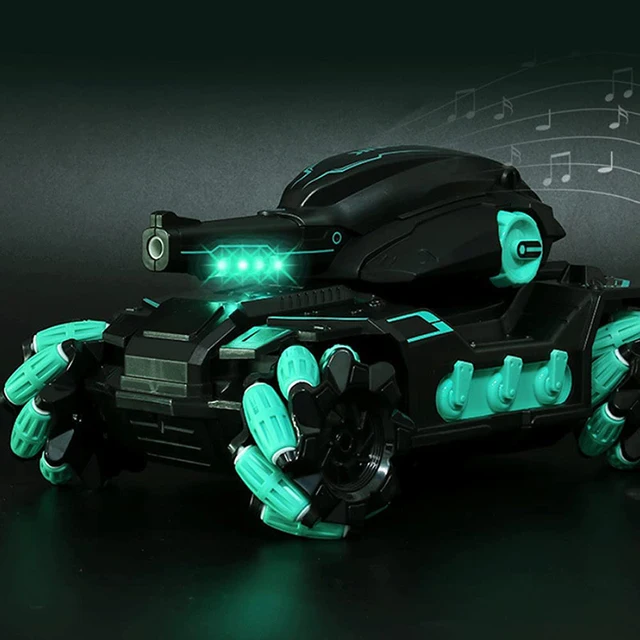 2.4G Water Bomb RC Tank W/ Light & Music Shoots Toys For Boys Tracked Vehicle Remote Control War Tanks Tanques De Radiocontrol 2