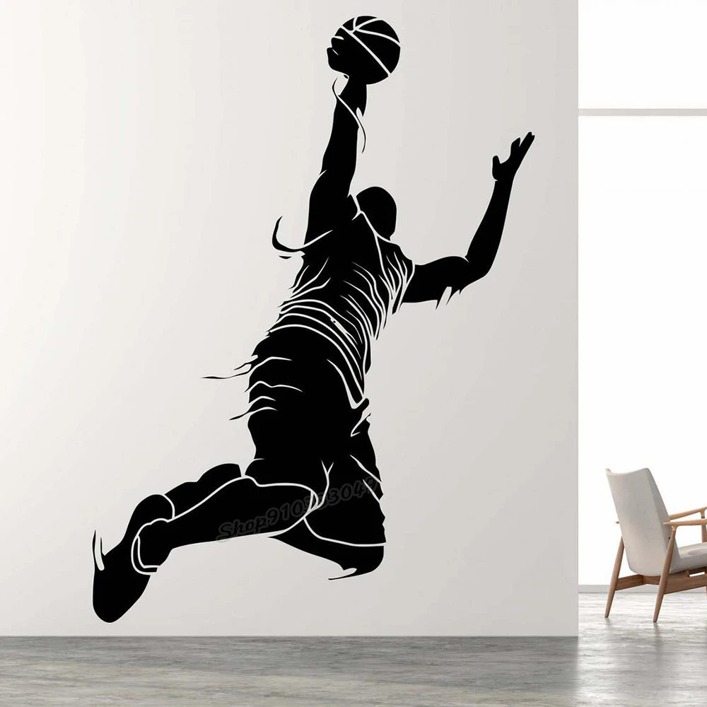 

Basketball Player Wall decal Teamplay Sport Ball game Basketball Sport Healthy Wall Sticker Room Decor Art Vinyl Decal B244