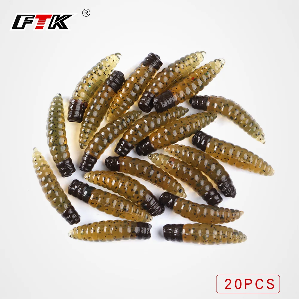 

FTK Lure Soft Bait Maggots Mealworm Soybean Worm Insect Lure Artificial Bait Lure Fishing Gear