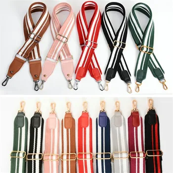 

New 5cm Bag Strap Two color canvas cotton fabric DIY replace Shoulder strap belt handle adjustable 140~88cm