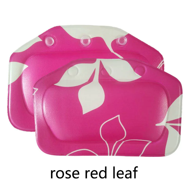 rose red leaf 1 шт. ПВХ Пена Подушка для ванны подушка для ванны водонепроницаемые аксессуары для ванной комнаты Ванна подголовник спа ванна подушки Губка Подушка для головы - Цвет: rose red leaf