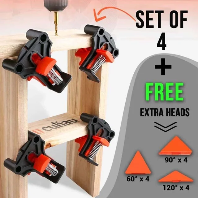 12PCS Clamp Set 60 90 120 Degrees Corner Clamp Wood Angle Clamps Woodworking Frame Clamp Corner