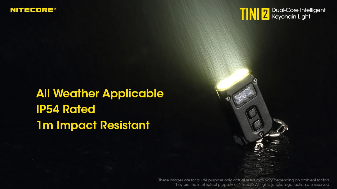 100% Original NITECORE TINI2 Flashlight 500Lumens Rechargeable 5 Lighting Modes Dual Side Switch  High Power Keychain Light rechargeable torch