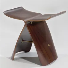 Tabouret en bois en forme de papillon, fabriqué à partir de cendré, chaise de salon, pour la maison, chambre à coucher