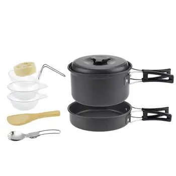 

Hot Sell 1-2 People Camping Pot Set Portable Outdoor Cookware Picnic Barbecue zu he guo with Ds-200