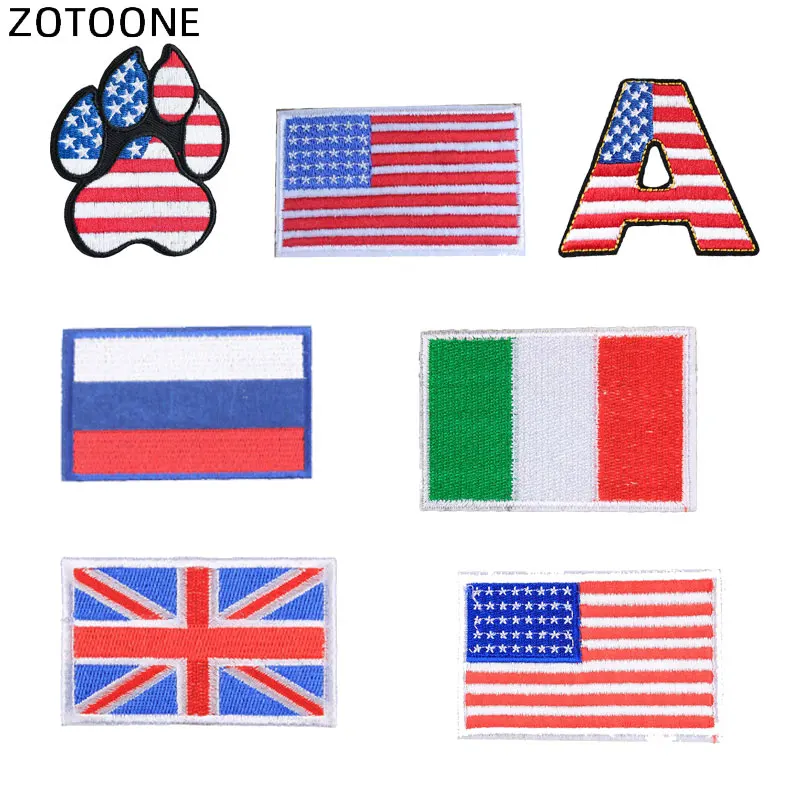 Нашивки ZOTOONE с национальным флагом для футболки вышивка железом нашивка надписью