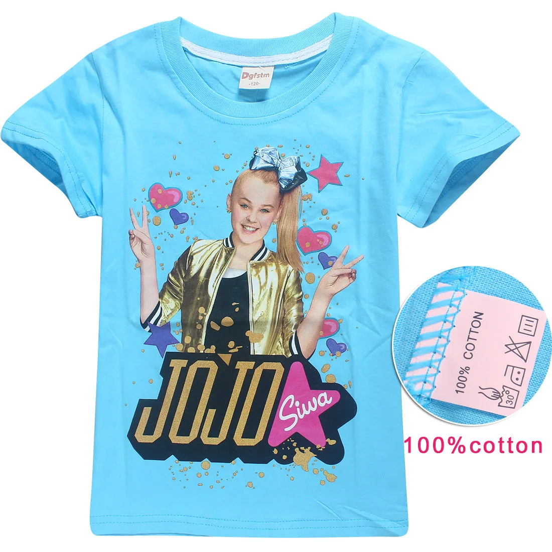 JOJO siwa/ г., летний топ из хлопка, одежда для маленьких мальчиков футболки с короткими рукавами Рождественская одежда для маленьких девочек от 8 до 12 лет - Цвет: T8356