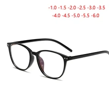 Очки с заклепками для близорукости, женские очки с голубым пленочным покрытием, овальные очки для близоруких диоптрий, мужские-1,0-1,5-2,0-2,5-6,0