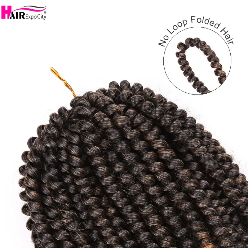 8Inch Spring Bomb Twist Crochet Hair Crochet Braiding Hair Extensions Synthetic Ombre Fluffy 30strands/pack Hair Expo City