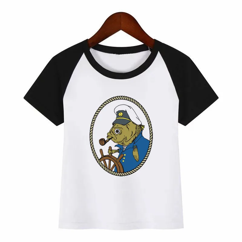 

Kids Funny Fish Cartoon O-Neck T Shirt Tees Summer Tops Children Girl T-Shirt Boy/Girls Clothing