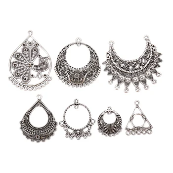 

10pcs Antique Metal Alloy Vintage Earring Charm Connectors For Jewelry Making DIY Earrings Findings Accessories