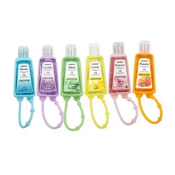

Cute Cartoon Bear Silicone Embossed Mini Hand Sanitizer Disposable No Clean Detachable Cover Travel Portable Hangable Fruit-Scen