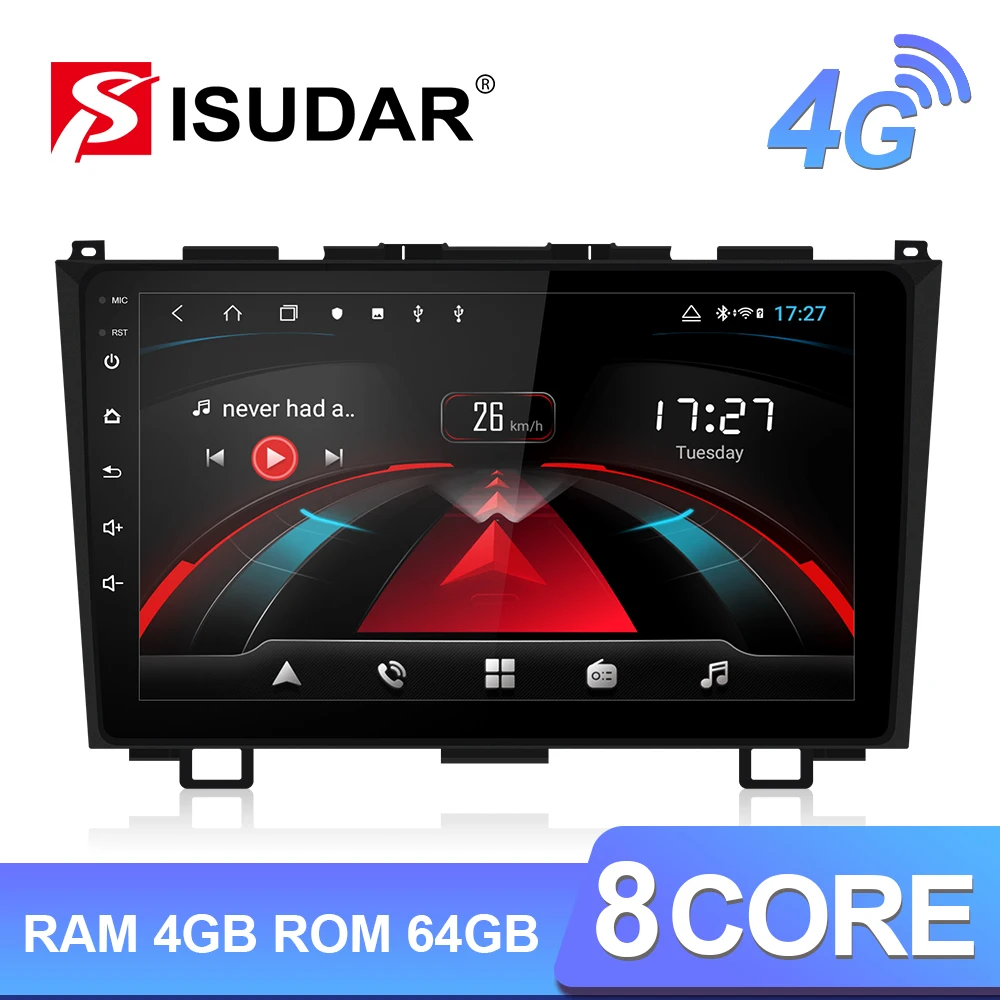 Isudar H53 4G Android автомобильный мультимедийный 1 Din Авто Радио для Honda/CRV/CR-V 2006-2011 gps 8 ядерный ram 4 Гб rom 64 Гб 1080P камера DVR