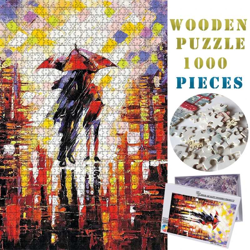 

MOMEMO Romantic Jigsaw Puzzles Wooden 1000 Pieces Adults Puzzle Customized Oil Printing Pattern Puzzle 1000 Pieces Children Toys