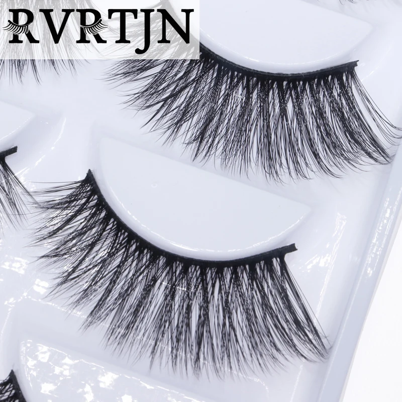 

5 pairs of manual mink false eyelashes make-up tools thicken the eyelashes