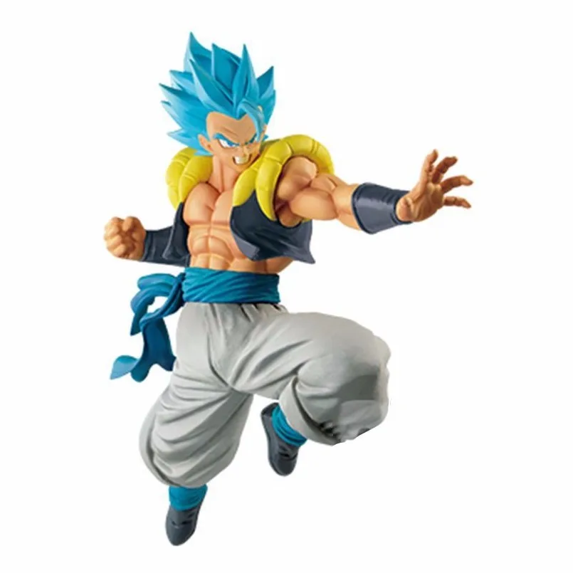 

21CM Anime Son Dragon Ball Z Goku & Vegeta Resurrection Fusion Ultimate Warrior Blue Hair Gogeta PVC Action Figure Model Toys