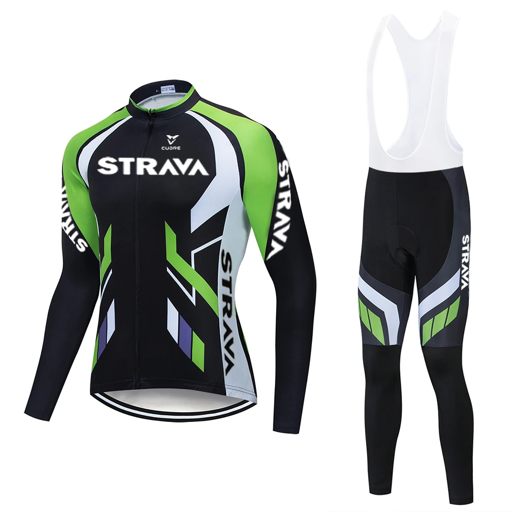 Трикотажный комплект для велоспорта STRAVA Pro Красная Трикотажная одежда с длинным