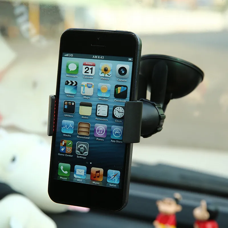 

Universal 360 Degree Rotating Car Holder Adjustable Multi-function Suction Cup Bracket for Mobile Phone GPS Navigation Black