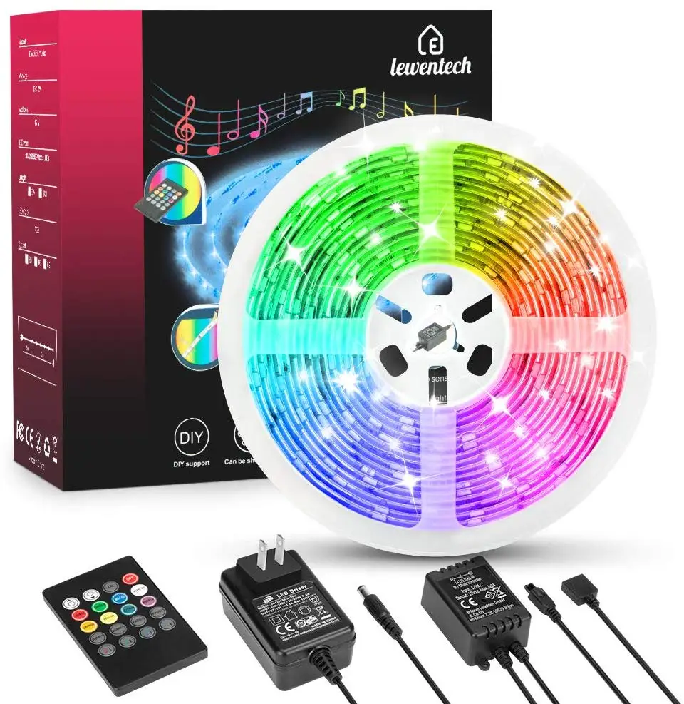 Светодиодная лента гибкая RGB 5050 SMD 2835 5/10/15 м 12 в пост. Тока + пульт дистанционного