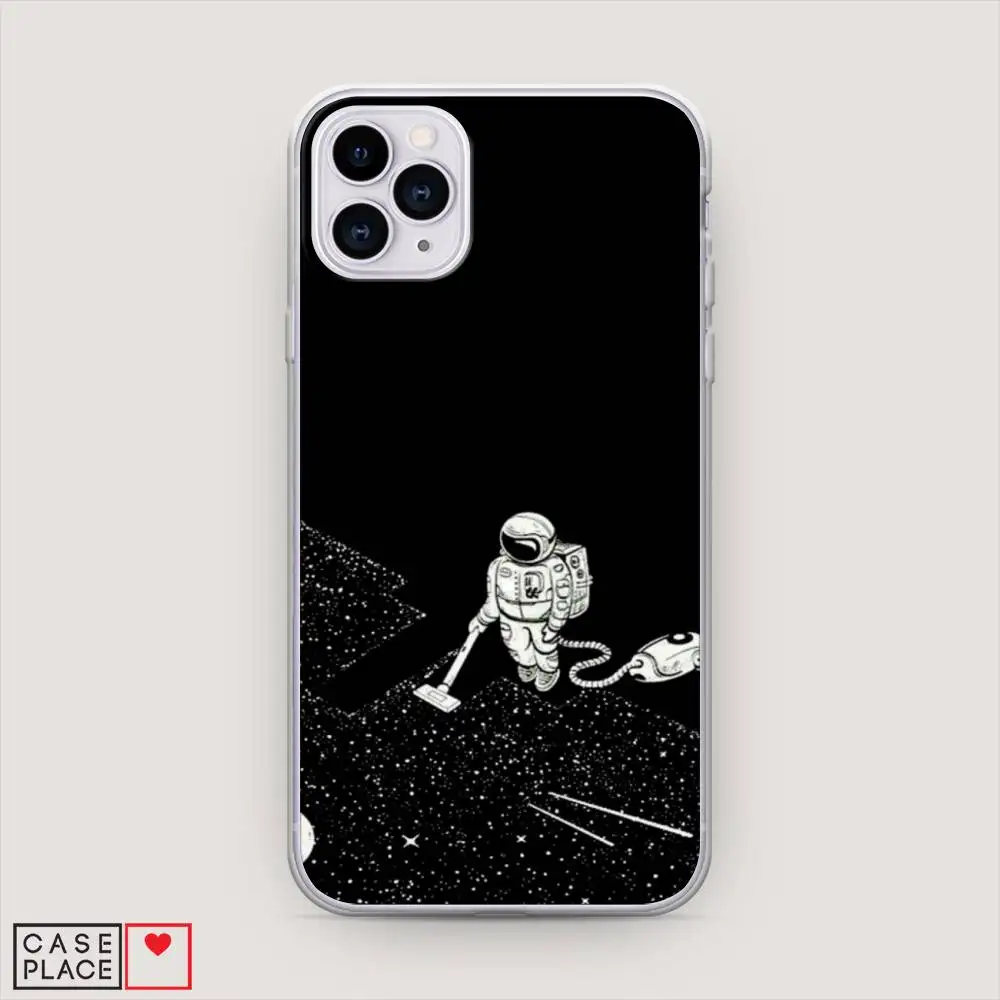 Чехол Силиконовый для iPhone 11 Pro Max Космонавт с пылесосом защитный тонкий мягкий