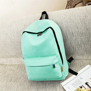 

Best Sale College Style Canvas Pure Color Backpack Fashion Adolescent Girl Backpack Female School Backpack Travel Bag