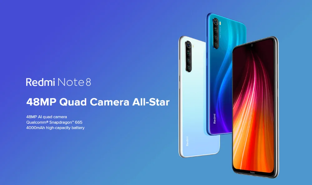 Redmi Note 8 Xiaomi глобальная версия 4 Гб 64 Гб Смартфон 48MP камеры Snapdragon 665 6,3 FHD 4000 мАч 4K видео глаз экран