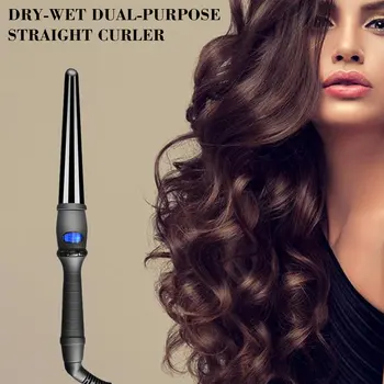 

Dry And Wet Dual-Purpose Conical Single Tube Black Curling Iron 25Mm 32Mm Shape Curling Iron Without Clips Hairdresser