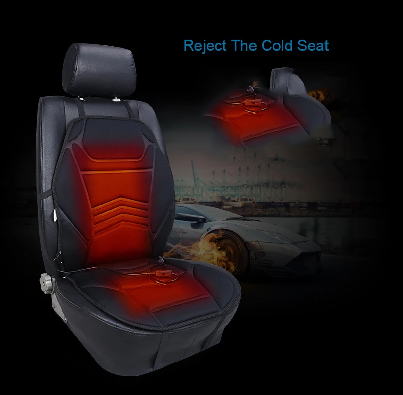 Car Heating Pad for Seat Cushion 12V Heated Cover Seat,Heater Warmer, Winter Household Cushion car driver heated seat cushion - Название цвета: 1pcs Black C