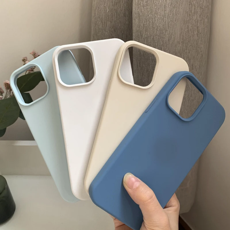 Жидкий силиконовый чехол для iphone 11 12 pro max защитный мягкий с полным покрытием