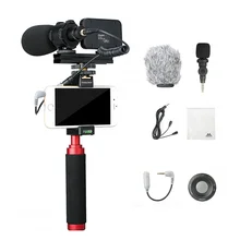 Smartphone Video Microphone Kit with Grip Rig, LED & more for YouTube Vlogging Facebook Compatible with iOS, Android & More Smartphone Video Microphone Kit with Grip Rig, LED & more for YouTube Vlogging Facebook Compatible with iOS, Android & More