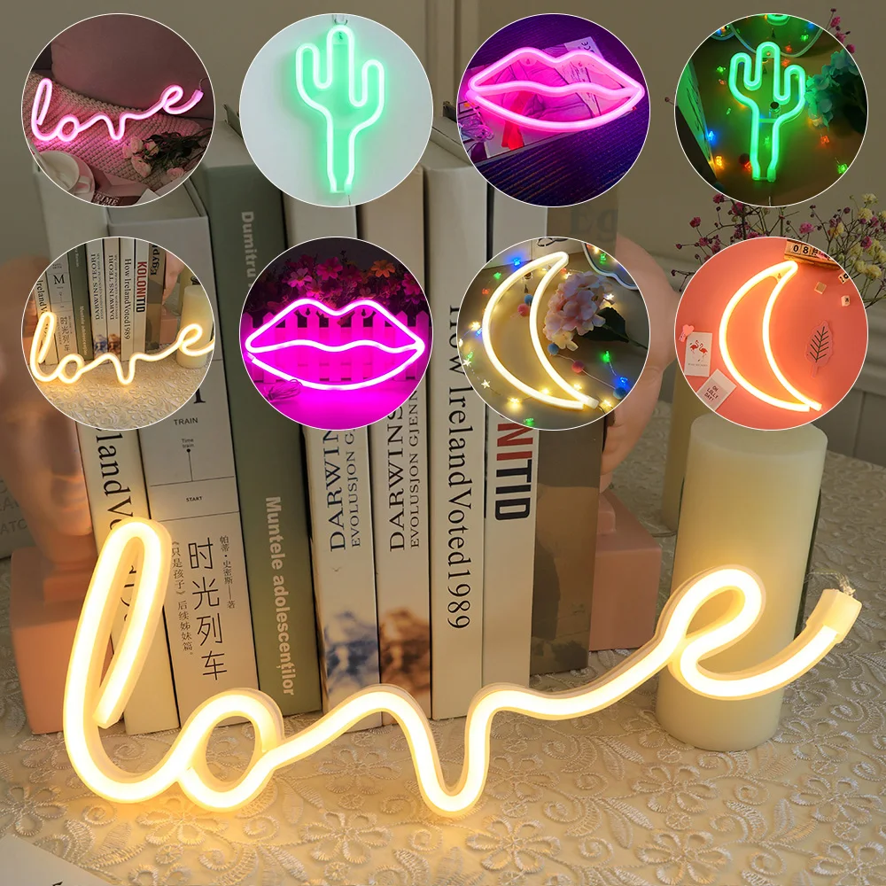 

LED Neon Decorative Lights Neon Sign Love Lightning Cloud Moon Wall Decor for Christmas Birthday Party Bedroom Wedding Christmas