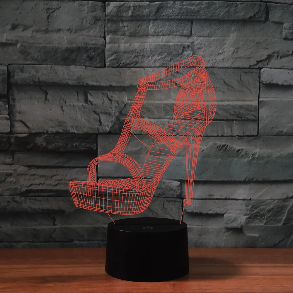 [Seven Neon] акриловая обувь 7 цветов настольная лампа 3D новинка светодиодный