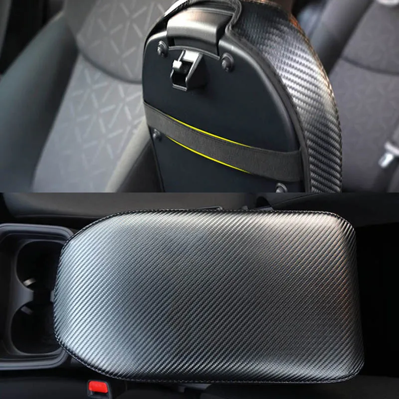 

Car Console Armrest Box Protector Cover Leather Sleeve Central Handrail Box Anti-dirty Set Decor For Toyota RAV4 RAV-4 2019 2020