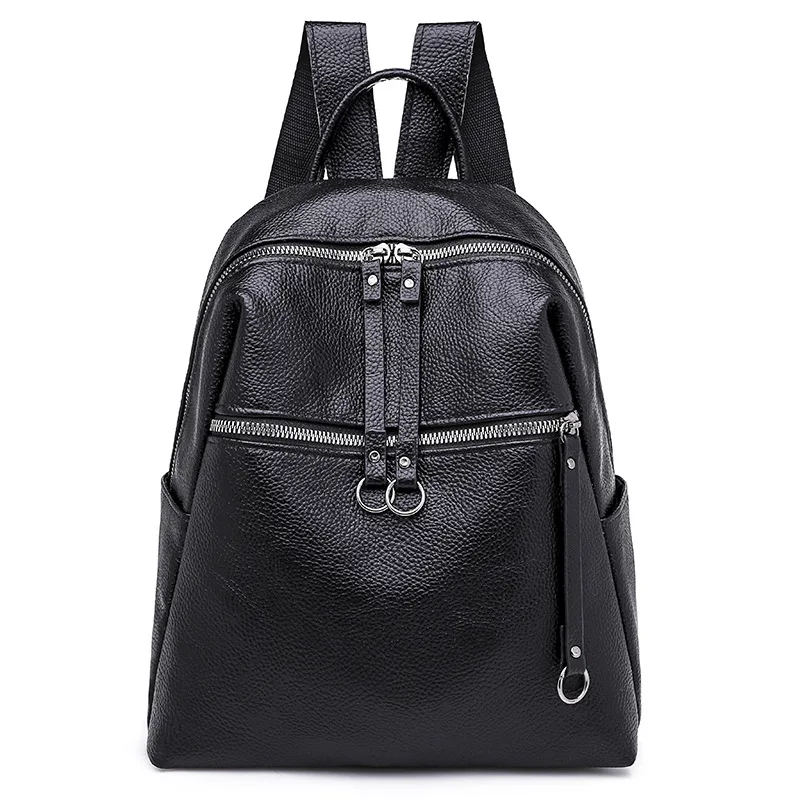 

Backpack Women's New Style Trendy Bag Korean-style Versatile Pu Soft Leather Schoolbag Fashion Simple Female Backpack a Generati