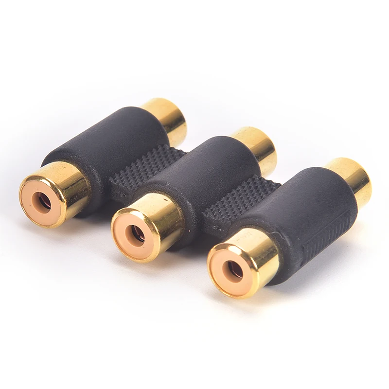 1pc 3 Rca Phono To Rca Phono Female Connector/Coupler Female Socket Coupler Extension Adapter 3 x RCA - 3 x RCA