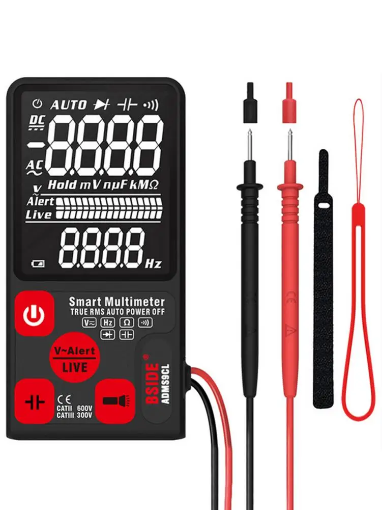 

Portable Digital Multimeter Large LCD Display 3.5 voltmeter 3 Lines Voltage AC DC NCV Resistance Tester for BSIDE ADMS9