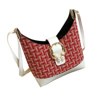 

Women's New Leather Crossbody Bag Female Retro Shoulder Wild Bucket Bags Ladies Lock Hasp Large Crossbody Handbags Fashion