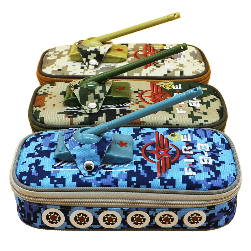 Милый армейский чехол для карандашей школьный Чехол мальчиков автомобильная