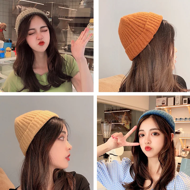 Короткие Зимние шапки для женщин Skullies Beanies Men Skullcap зимняя шапочка Miki Docker Bonnet
