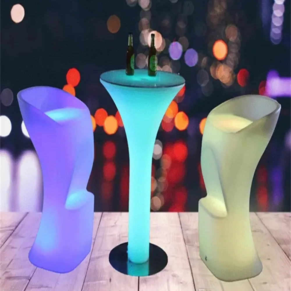 New LED Luminous cocktail table IP54 waterproof plastic bar table D60*H110cm club disco furniture supplies cocktail table New LED Luminous cocktail table IP54 waterproof plastic bar table D60*H110cm club disco furniture supplies cocktail table