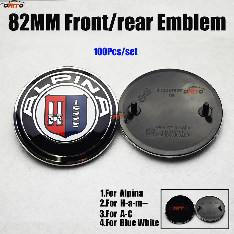 

Best price 100pcs Car Decoration Front/rear Emblem For Alpina/Blue white/A C 82MM for E60 E90 F10 F30 F15 E63 E64 E65 E86