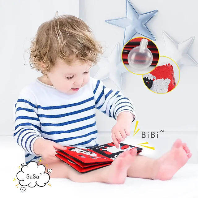 Baby Book Soft Cloth Books for Newborns 0 12 months Stroller Hanging Toy Educational Montessori Toys for Children 2