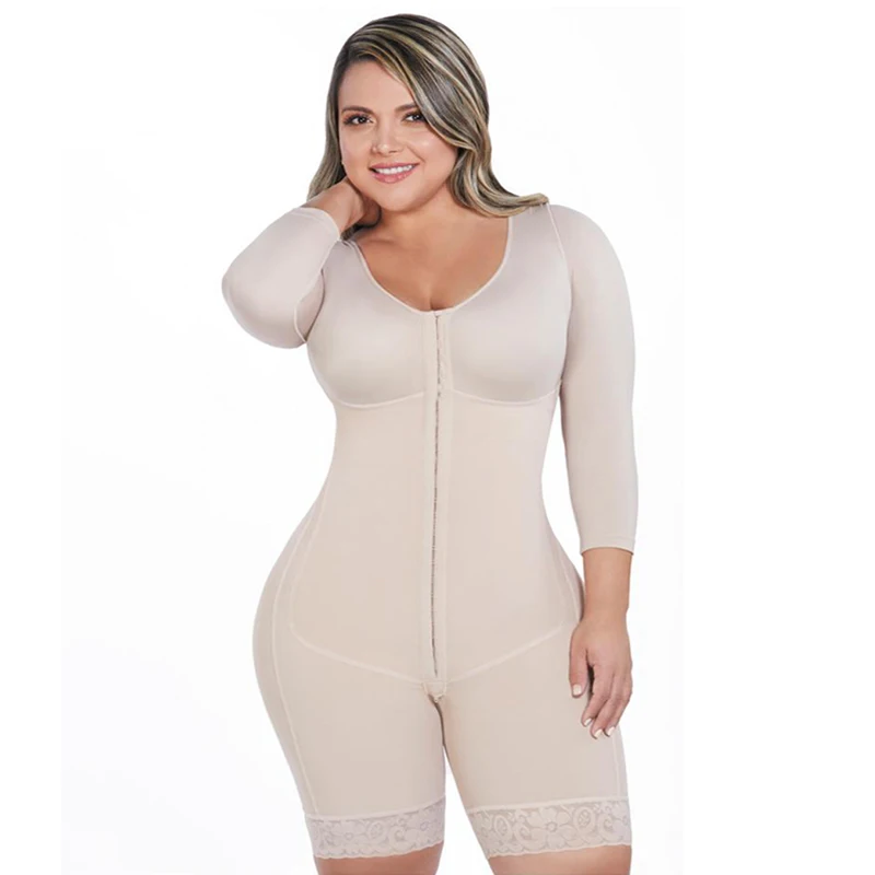 Women Full Body Shaper Waist Cincher Corset Front Closure Bodysuit With Hook-eye Fajas Colombianas Originales bbl Post