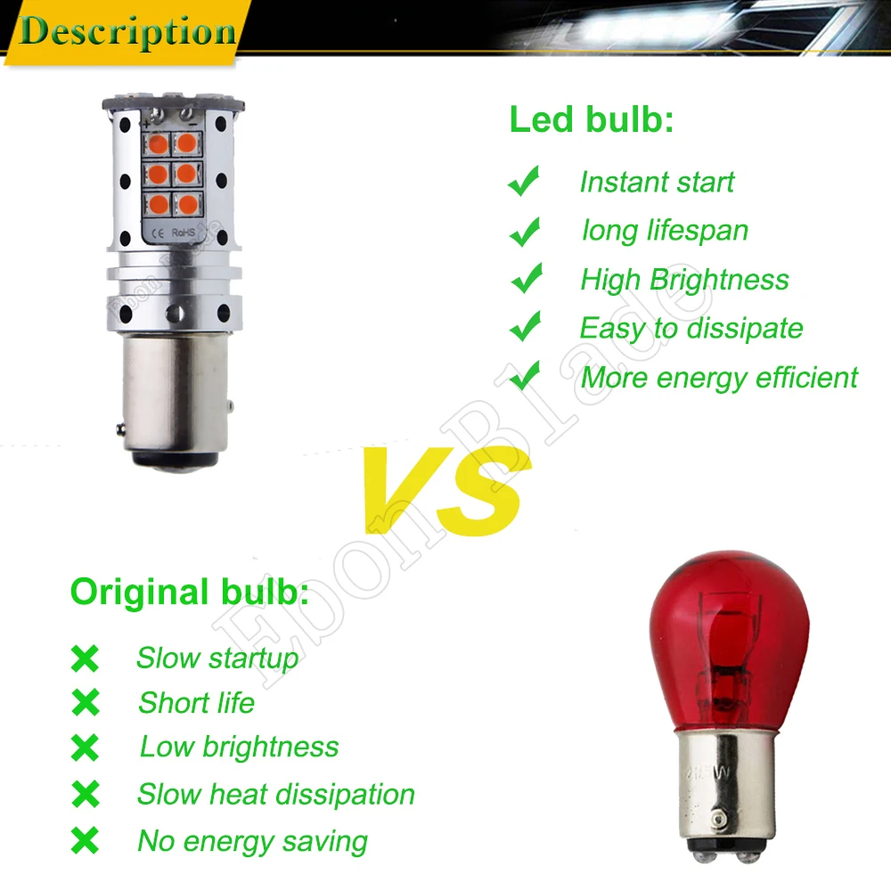 Пара Canbus Автомобильный светодиодный светильник BA15D BAZ15D P21/4 Вт BAW15D PR21/5 Вт белый красный авто хвост реальный обратный тормоз Стоп парковочная лампа 12 В
