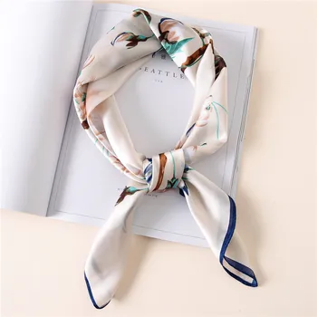 

Luxury Fashion Spring and autumn lady Square scarf new sunscreen shawl women quality silk scarves tourism print Muslim headcloth