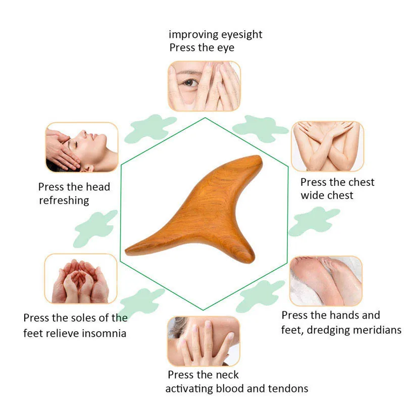 Камфорная древесина, тригонометрический конус для массажа ног, деревянный треугольник для массажа, палочка Gua Sha, палочка для иглоукалывания