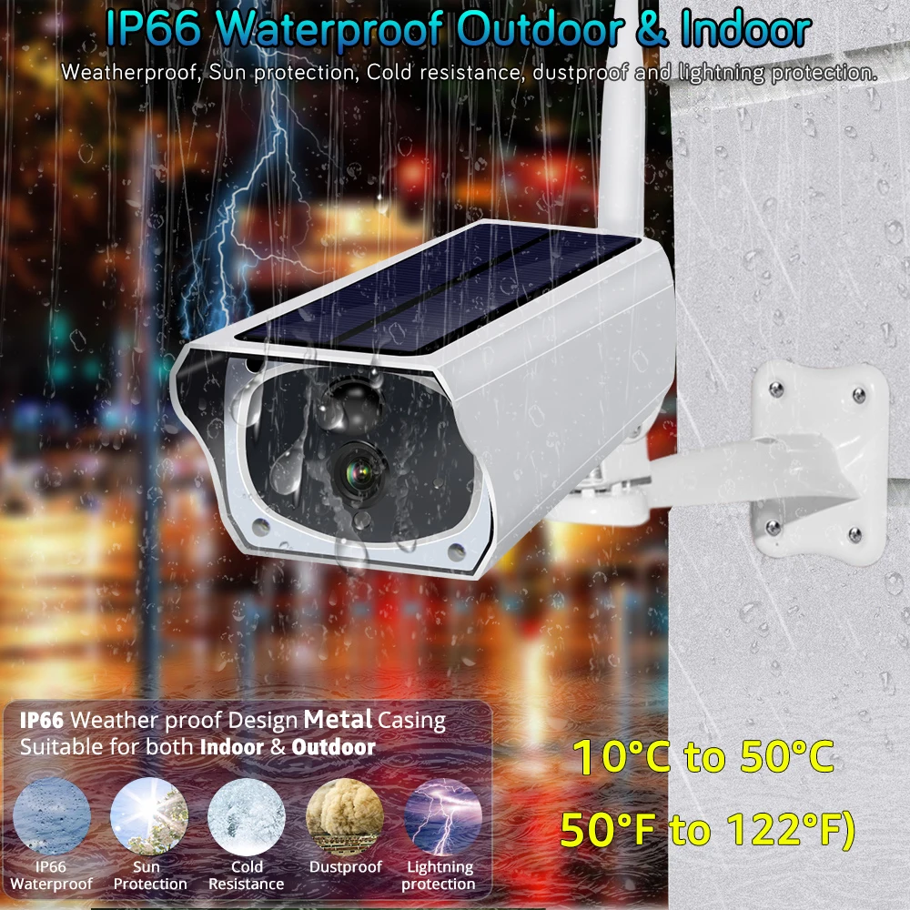 3MP Солнечная энергия Full HD IP камера наружная IP66 ПИР обнаруживает двойной